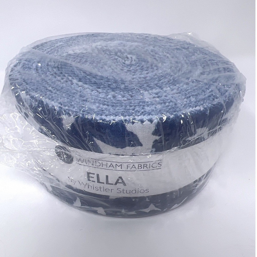 ELLA by whistler Studios Windham Fabric Jelly Roll 2.5" Strips, 40 pcs Blues